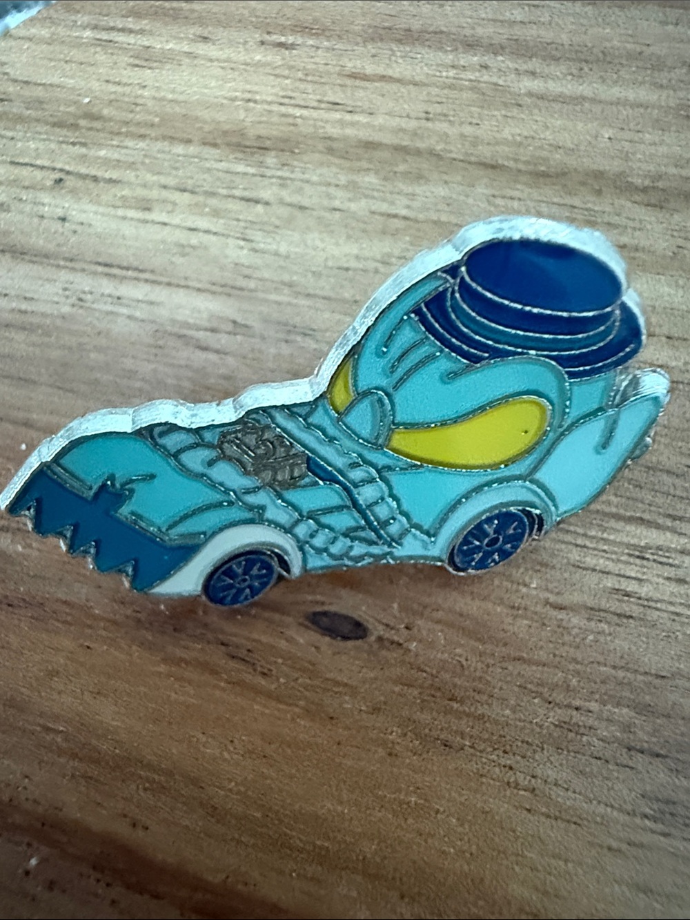 Disney Ezra Light Blue and Yellow Classic Car Enamel Pin